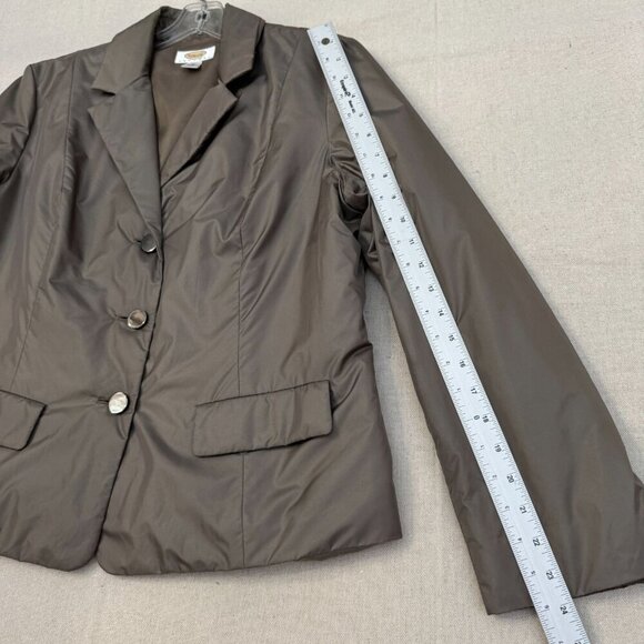 Talbots Khaki Button-Up Blazer Jacket Flap Front Pockets Career Work Wear 14P - Picture 6 of 16